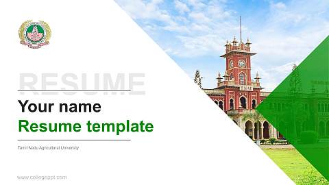 Tamil Nadu Agricultural University Resume PPT Template