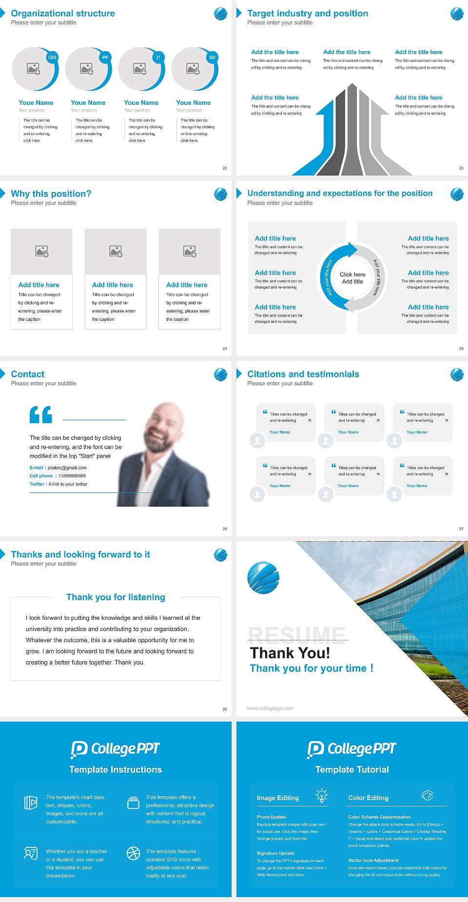 The Glocal University Resume PPT Template4:3 ratio PPT effect preview image4