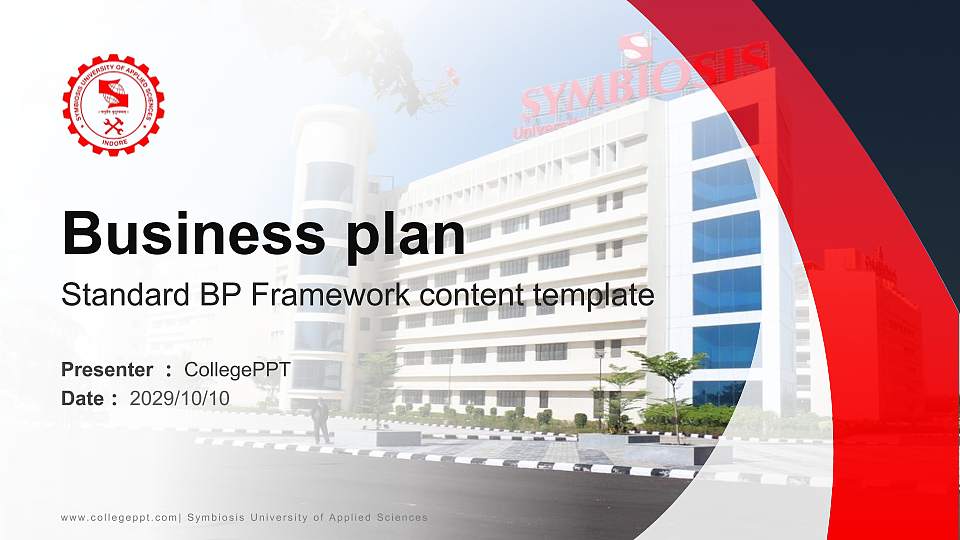 Symbiosis University of Applied Sciences Competition/Entrepreneurship Contest PPT Template16:9 ratio PPT effect preview image