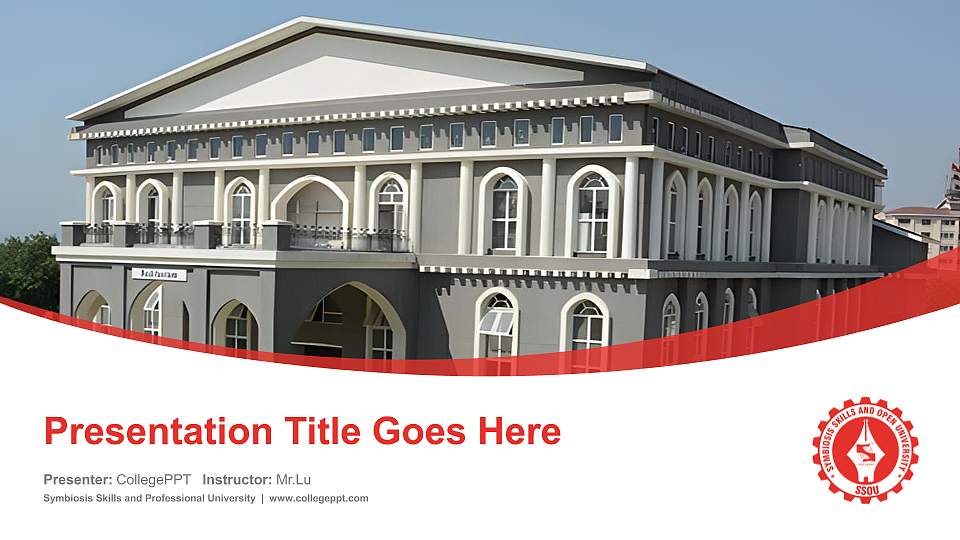 Symbiosis Skills and Professional University Course/Courseware Creation PPT Template16:9 ratio PPT effect preview image