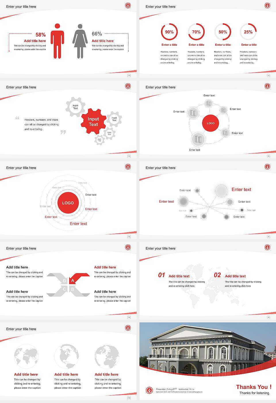 Symbiosis Skills and Professional University Course/Courseware Creation PPT Template16:9 ratio PPT effect preview image4