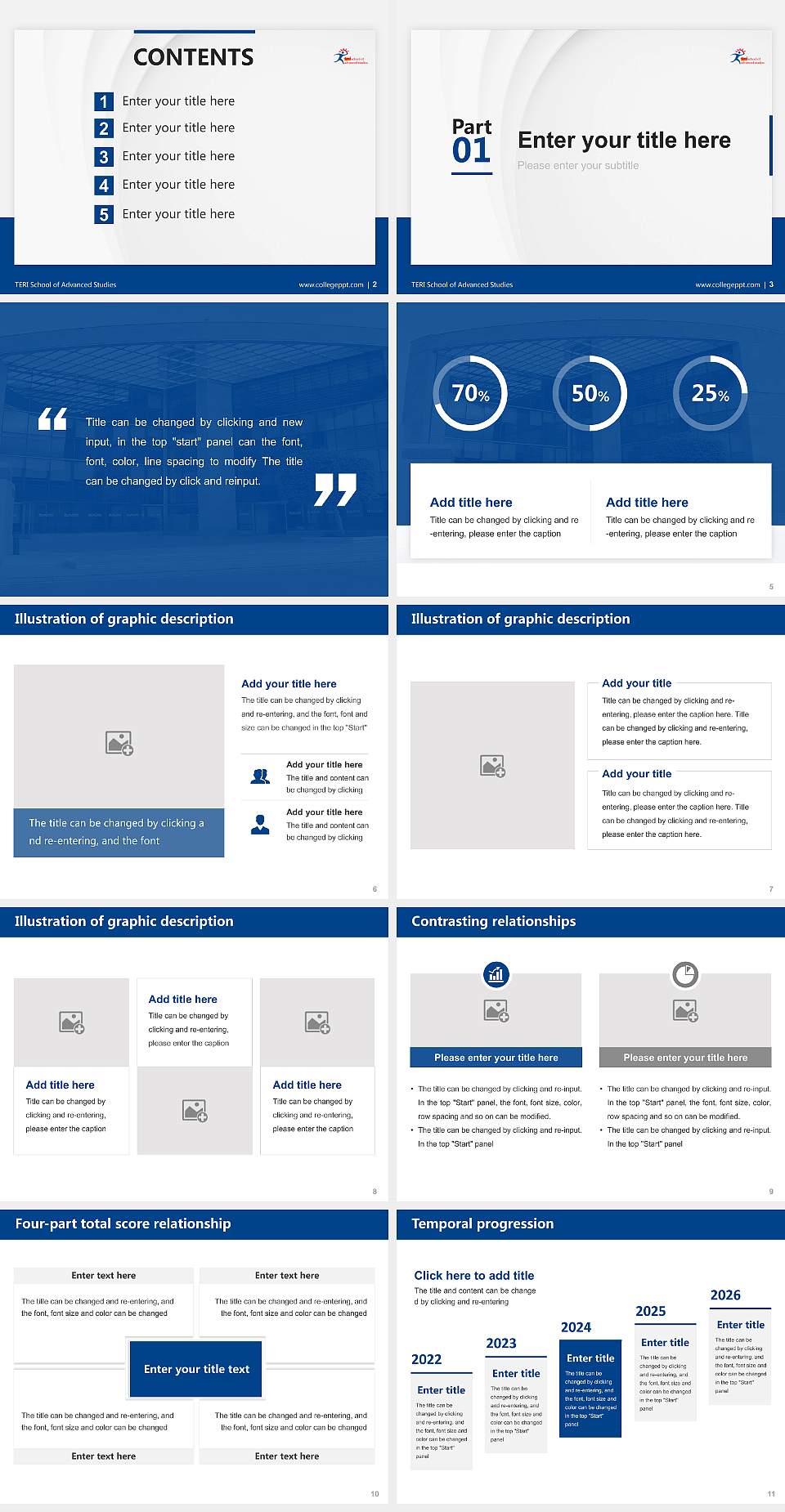 TERI School of Advanced Studies Thesis Proposal/Graduation Defense PPT Template4:3 ratio PPT effect preview image2