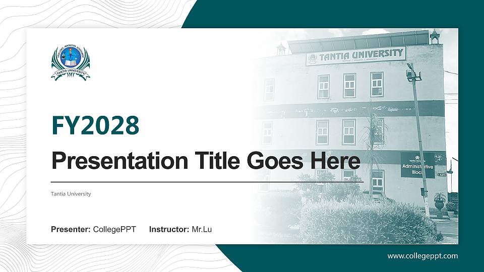 Tantia University Academic Presentation/Research Findings Report PPT Template16:9 ratio PPT effect preview image