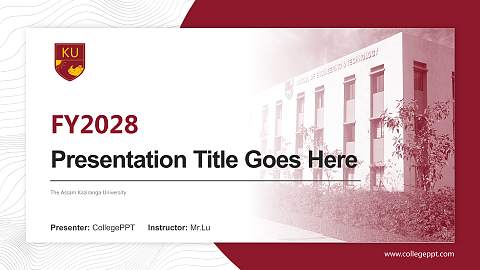 The Assam Kaziranga University Academic Presentation/Research Findings Report PPT Template