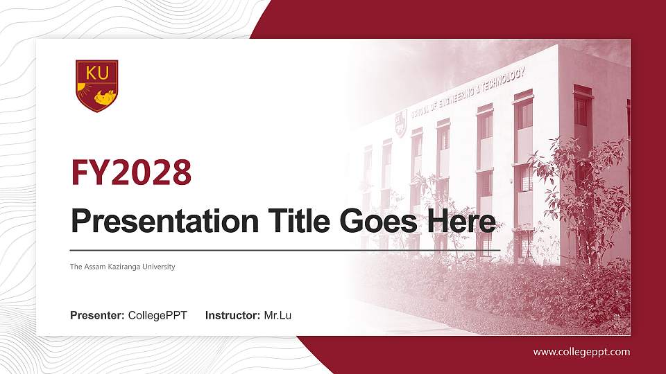 The Assam Kaziranga University Academic Presentation/Research Findings Report PPT Template16:9 ratio PPT effect preview image