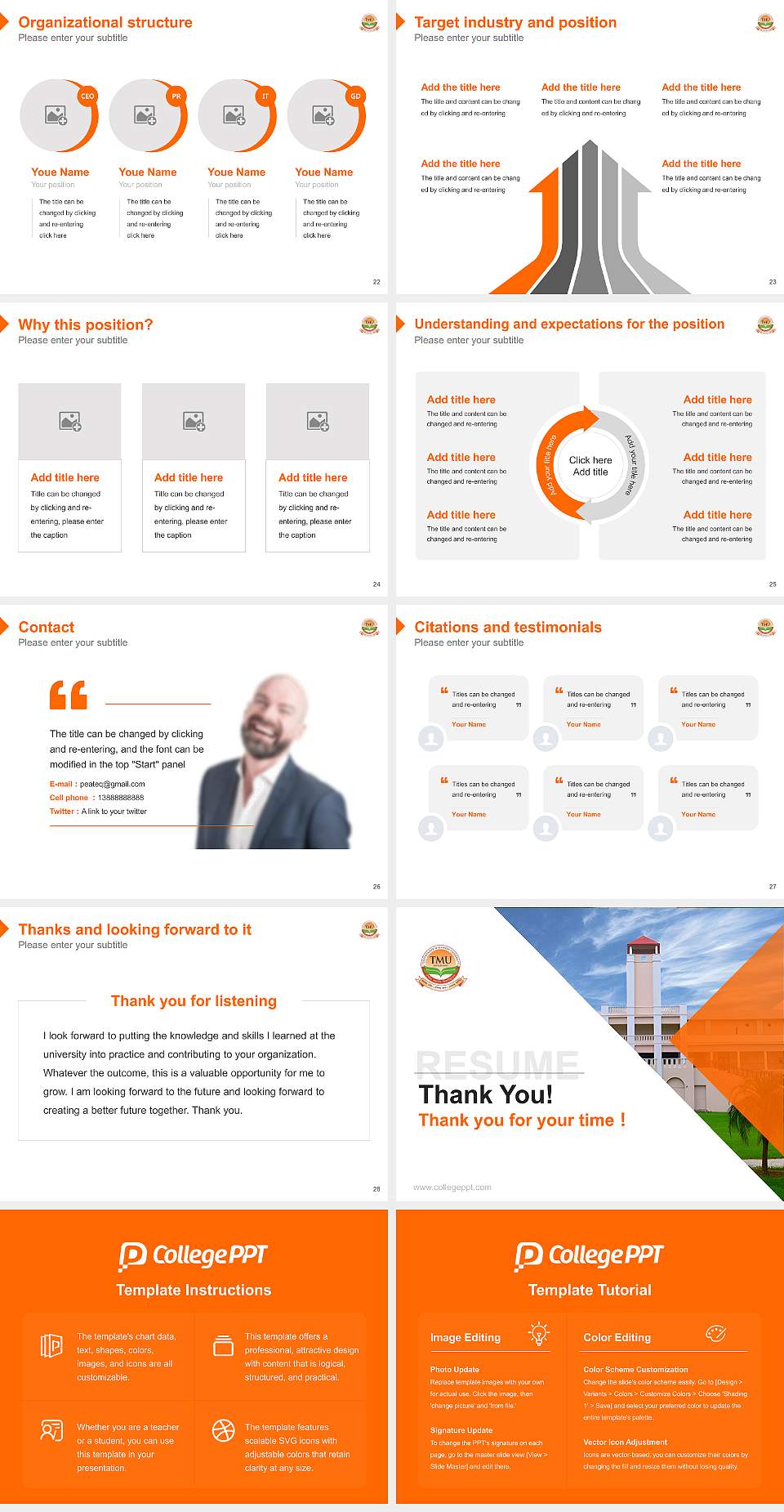 Teerthanker Mahaveer University Resume PPT Template4:3 ratio PPT effect preview image4