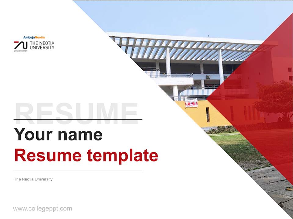 The Neotia University Resume PPT Template4:3 ratio PPT effect preview image5