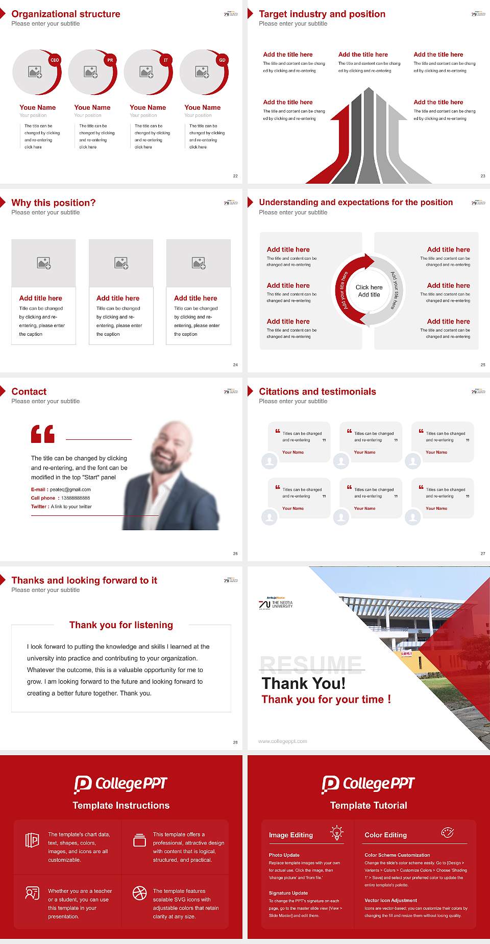 The Neotia University Resume PPT Template4:3 ratio PPT effect preview image4