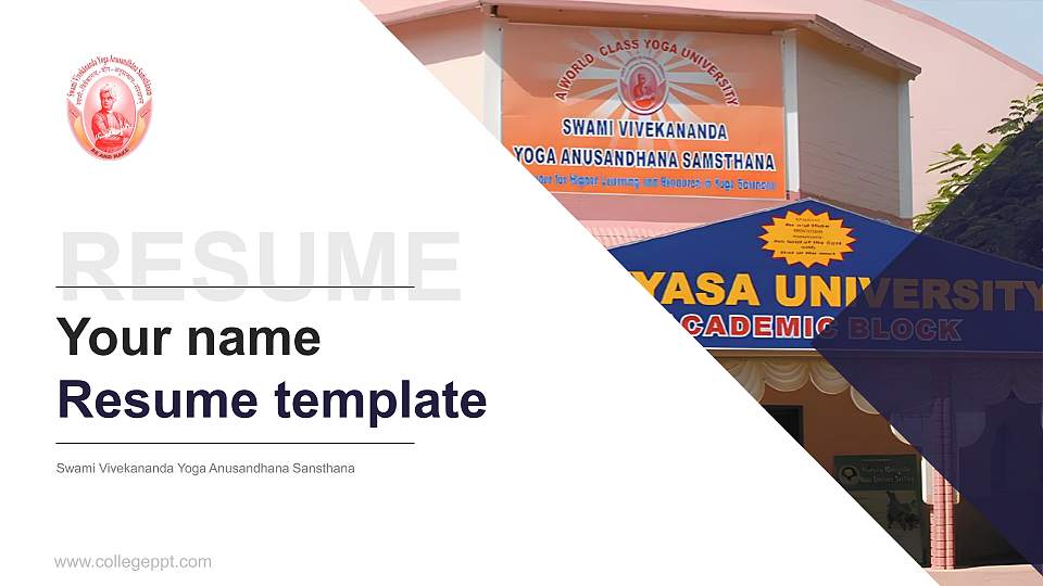 Swami Vivekananda Yoga Anusandhana Sansthana Resume PPT Template16:9 ratio PPT effect preview image