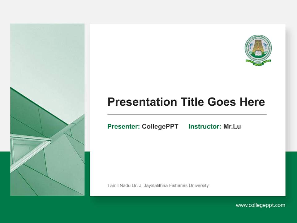 Tamil Nadu Dr. J. Jayalalithaa Fisheries University General PPT Template4:3 ratio PPT effect preview image6