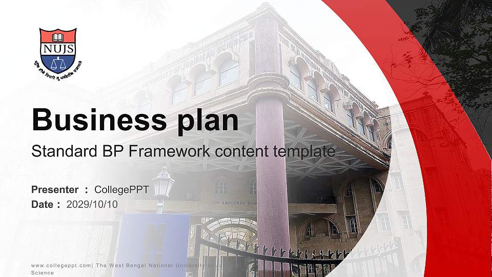 The West Bengal National University of Juridical Science Competition/Entrepreneurship Contest PPT Template16:9 ratio PPT effect preview image