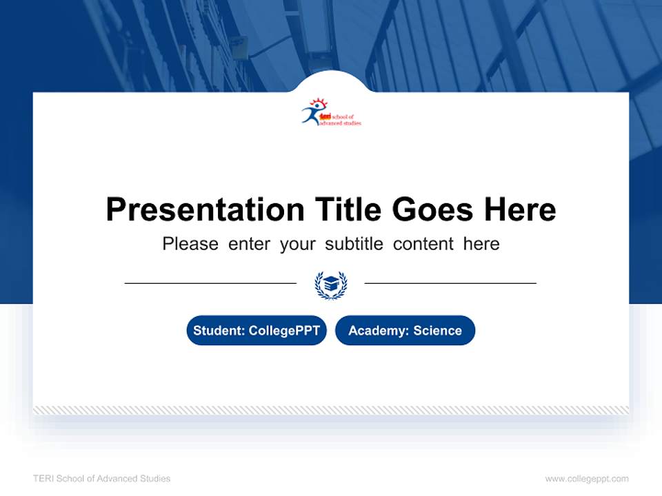 TERI School of Advanced Studies National Scholarship Defense PPT Template4:3 ratio PPT effect preview image4