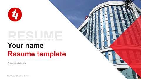 Techno India University Resume PPT Template