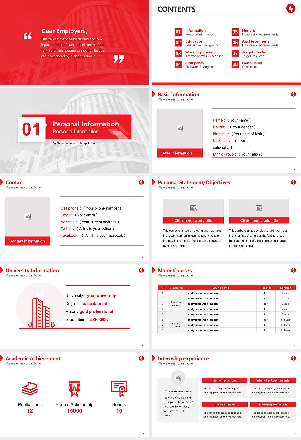 Techno India University Resume PPT Template16:9 ratio PPT effect preview image2
