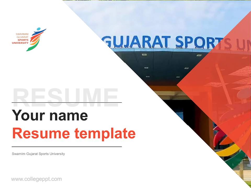 Swarnim Gujarat Sports University Resume PPT Template4:3 ratio PPT effect preview image5