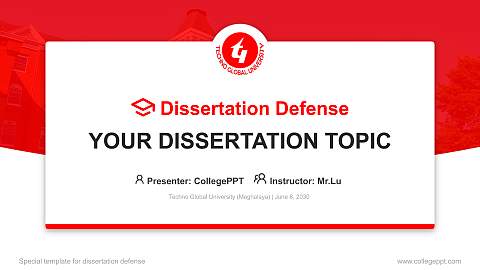 Techno Global University (Meghalaya) Graduation Thesis Defense PPT Template