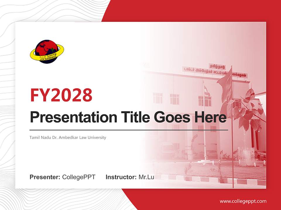 Tamil Nadu Dr. Ambedkar Law University Academic Presentation/Research Findings Report PPT Template4:3 ratio PPT effect preview image5