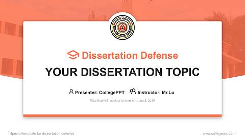 Tilka Manjhi Bhagalpur University Graduation Thesis Defense PPT Template