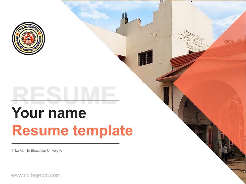 Tilka Manjhi Bhagalpur University Resume PPT Template4:3 ratio PPT effect preview image5