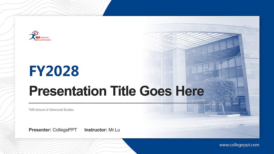 TERI School of Advanced Studies Academic Presentation/Research Findings Report PPT Template16:9 ratio PPT effect preview image