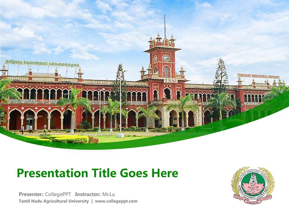 Tamil Nadu Agricultural University Course/Courseware Creation PPT Template4:3 ratio PPT effect preview image5