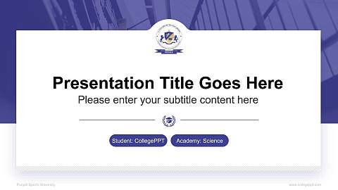 Punjab Sports University National Scholarship Defense PPT Template