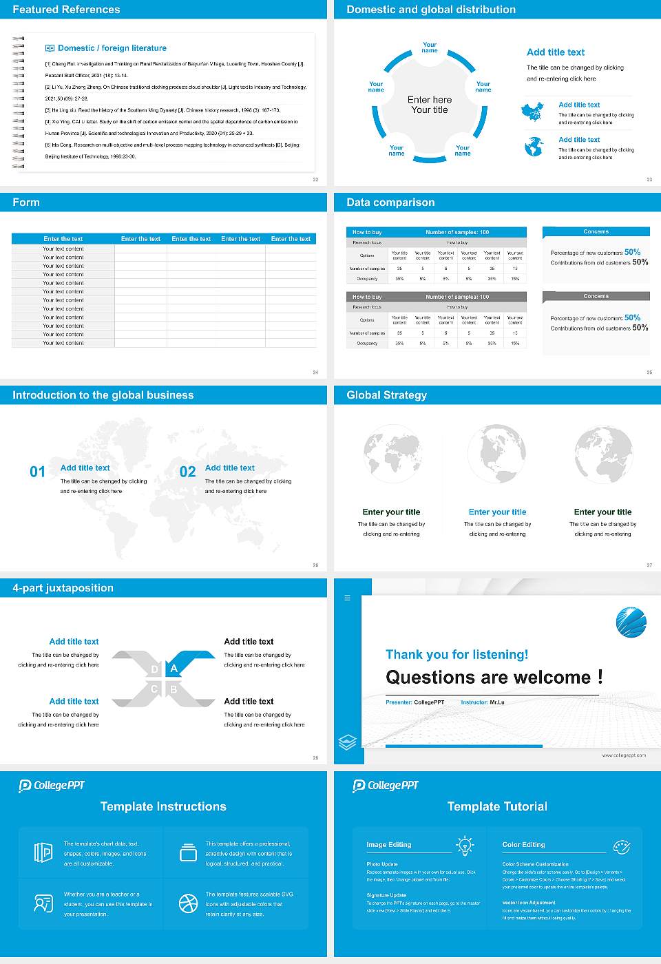 The Glocal University Thesis Proposal/Graduation Defense PPT Template16:9 ratio PPT effect preview image4