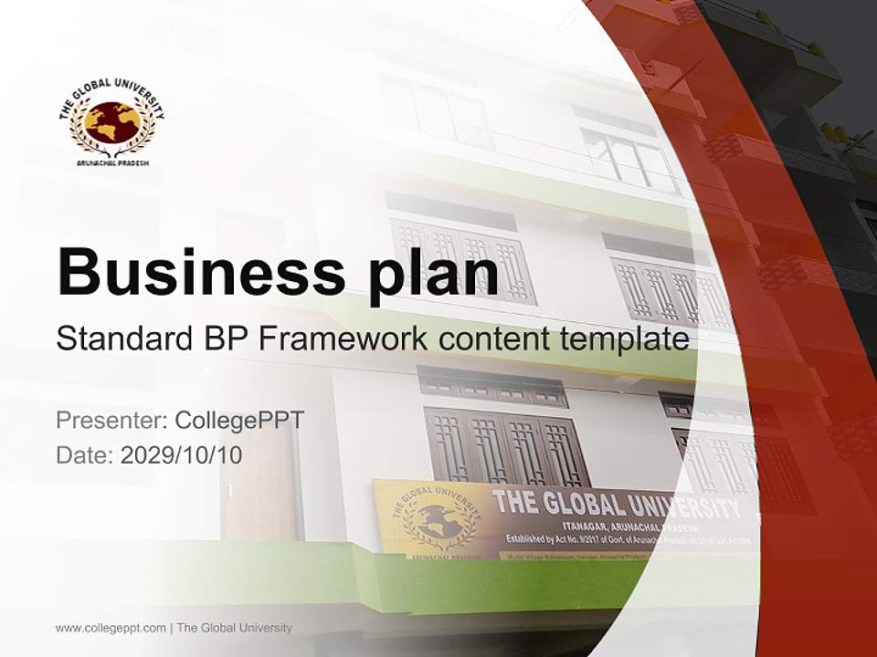 The Global University Competition/Entrepreneurship Contest PPT Template4:3 ratio PPT effect preview image9