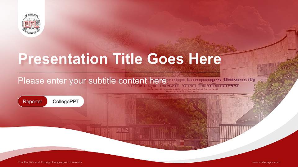 The English and Foreign Languages University Lecture Sharing and Networking Event PPT Template16:9 ratio PPT effect preview image