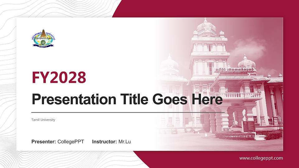 Tamil University Academic Presentation/Research Findings Report PPT Template16:9 ratio PPT effect preview image