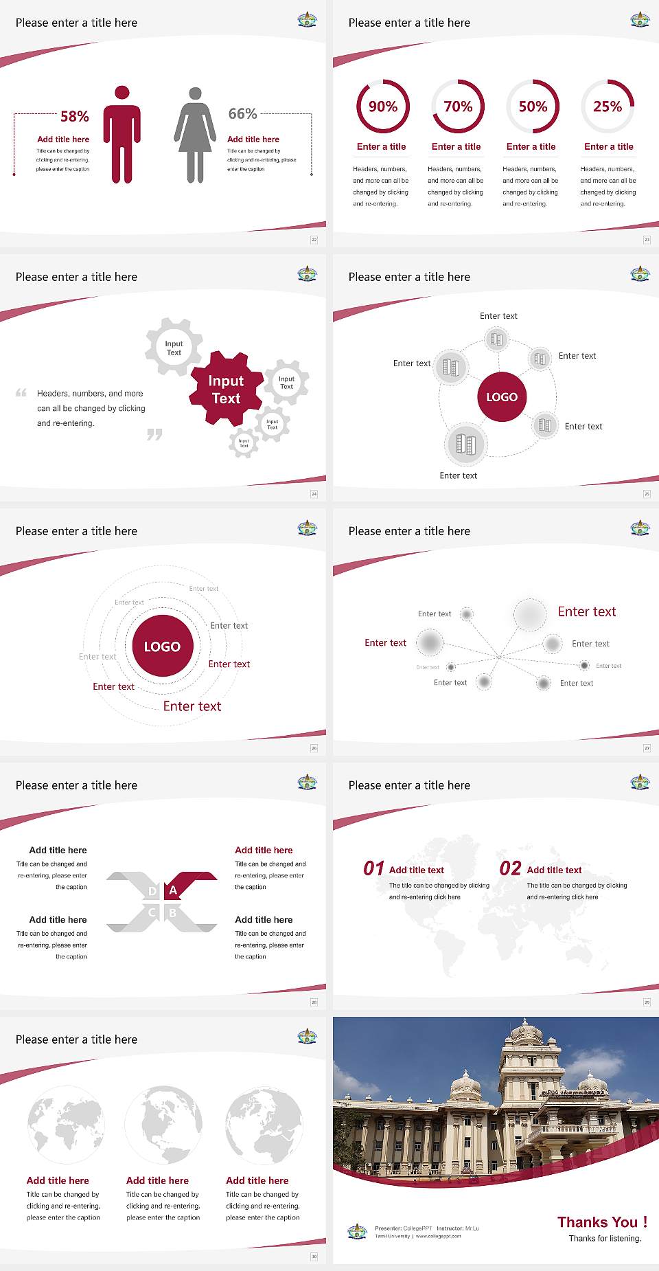 Tamil University Course/Courseware Creation PPT Template4:3 ratio PPT effect preview image4
