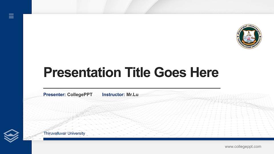 Thiruvalluvar University Thesis Proposal/Graduation Defense PPT Template16:9 ratio PPT effect preview image1