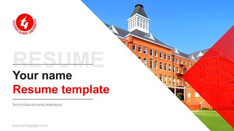 Techno Global University (Meghalaya) Resume PPT Template