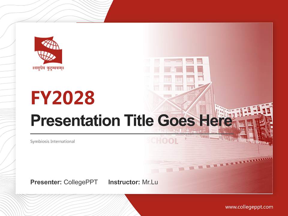 Symbiosis International Academic Presentation/Research Findings Report PPT Template4:3 ratio PPT effect preview image5