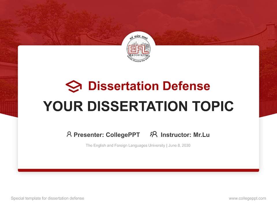 The English and Foreign Languages University Graduation Thesis Defense PPT Template4:3 ratio PPT effect preview image7