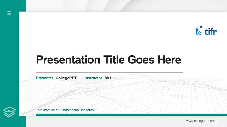 Tata Institute of Fundamental Research Thesis Proposal/Graduation Defense PPT Template16:9 ratio PPT effect preview image