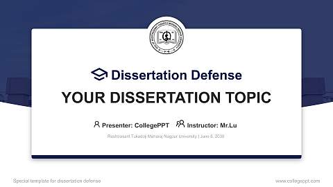 Rashtrasant Tukadoji Maharaj Nagpur University Graduation Thesis Defense PPT Template