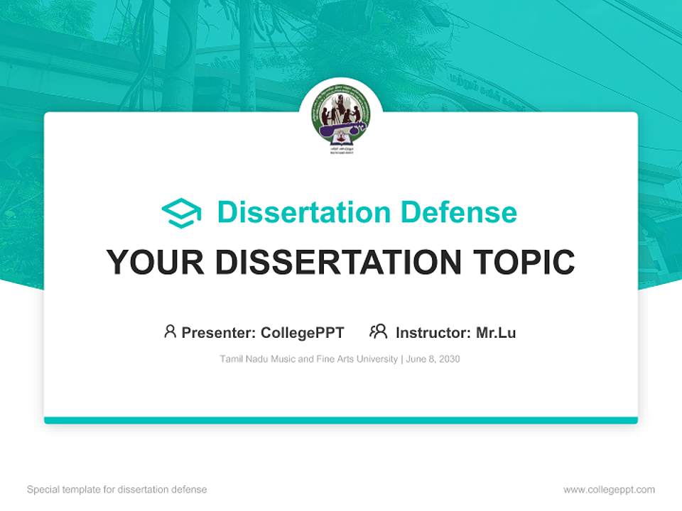 Tamil Nadu Music and Fine Arts University Graduation Thesis Defense PPT Template4:3 ratio PPT effect preview image7