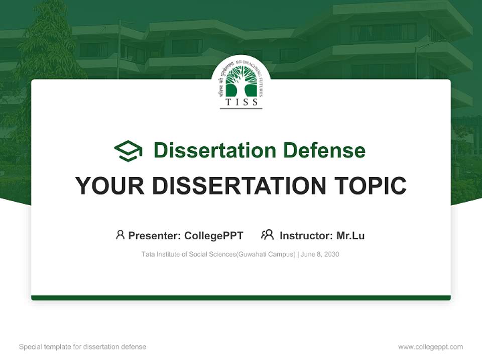 Tata Institute of Social Sciences(Guwahati Campus) Graduation Thesis Defense PPT Template4:3 ratio PPT effect preview image7