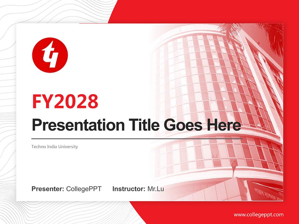 Techno India University Academic Presentation/Research Findings Report PPT Template4:3 ratio PPT effect preview image5