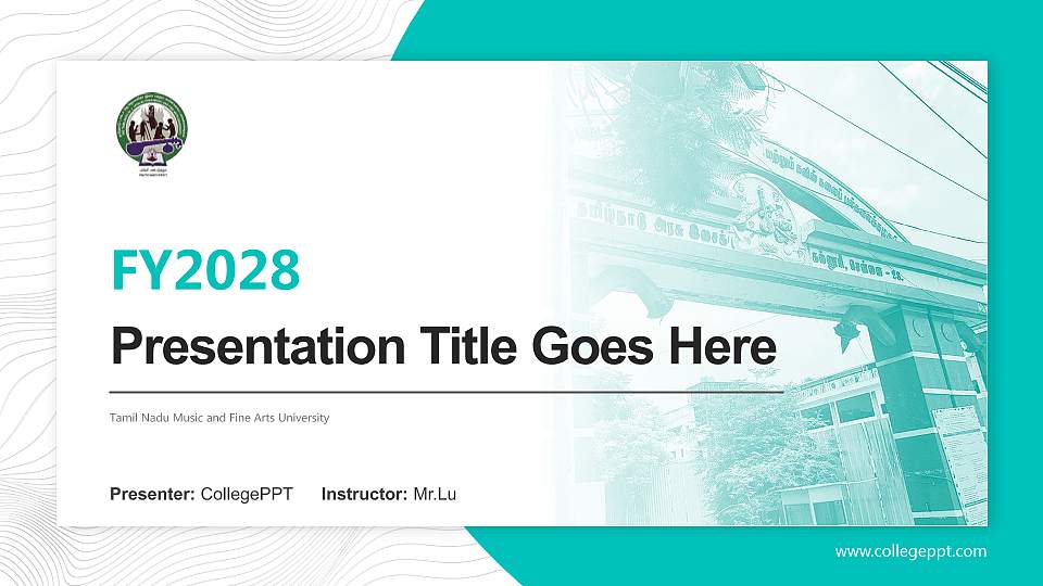 Tamil Nadu Music and Fine Arts University Academic Presentation/Research Findings Report PPT Template16:9 ratio PPT effect preview image
