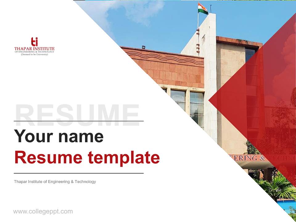 Thapar Institute of Engineering & Technology Resume PPT Template4:3 ratio PPT effect preview image5