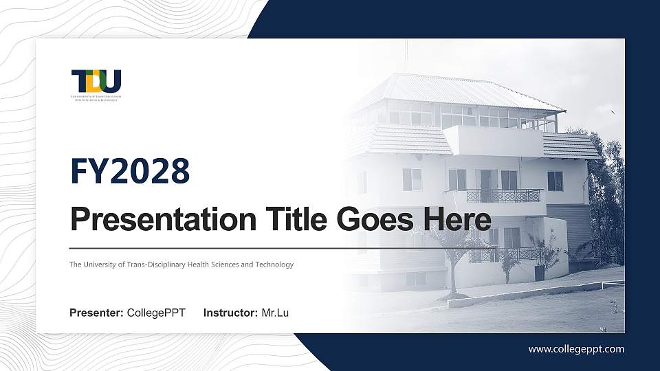 The University of Trans-Disciplinary Health Sciences and Technology Academic Presentation/Research Findings Report PPT Template16:9 ratio PPT effect preview image