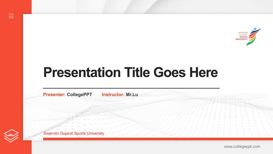 Swarnim Gujarat Sports University Thesis Proposal/Graduation Defense PPT Template16:9 ratio PPT effect preview image