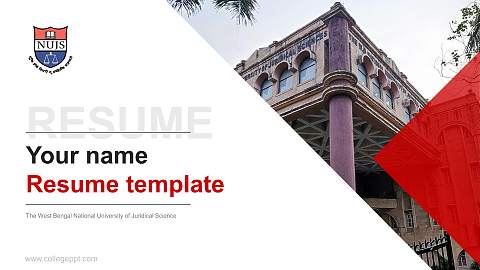 The West Bengal National University of Juridical Science Resume PPT Template