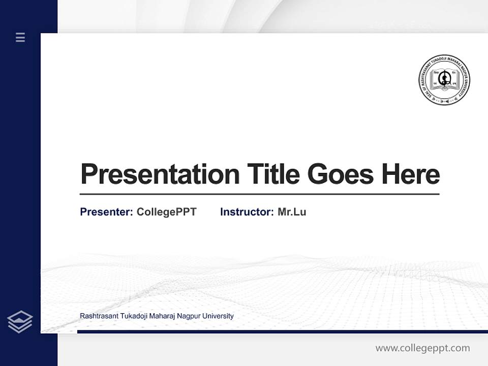 Rashtrasant Tukadoji Maharaj Nagpur University Thesis Proposal/Graduation Defense PPT Template4:3 ratio PPT effect preview image5