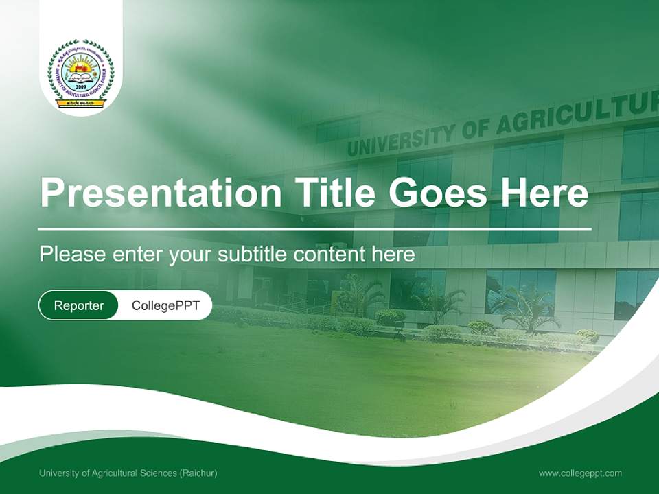 University of Agricultural Sciences (Raichur) Lecture Sharing and Networking Event PPT Template4:3 ratio PPT effect preview image4