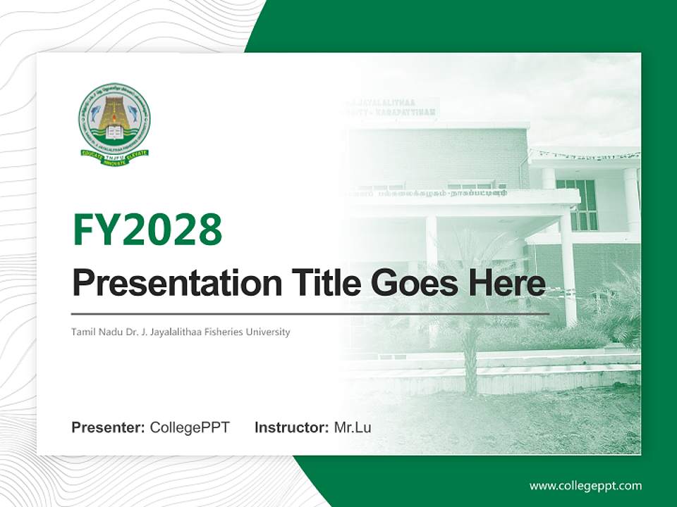 Tamil Nadu Dr. J. Jayalalithaa Fisheries University Academic Presentation/Research Findings Report PPT Template4:3 ratio PPT effect preview image5