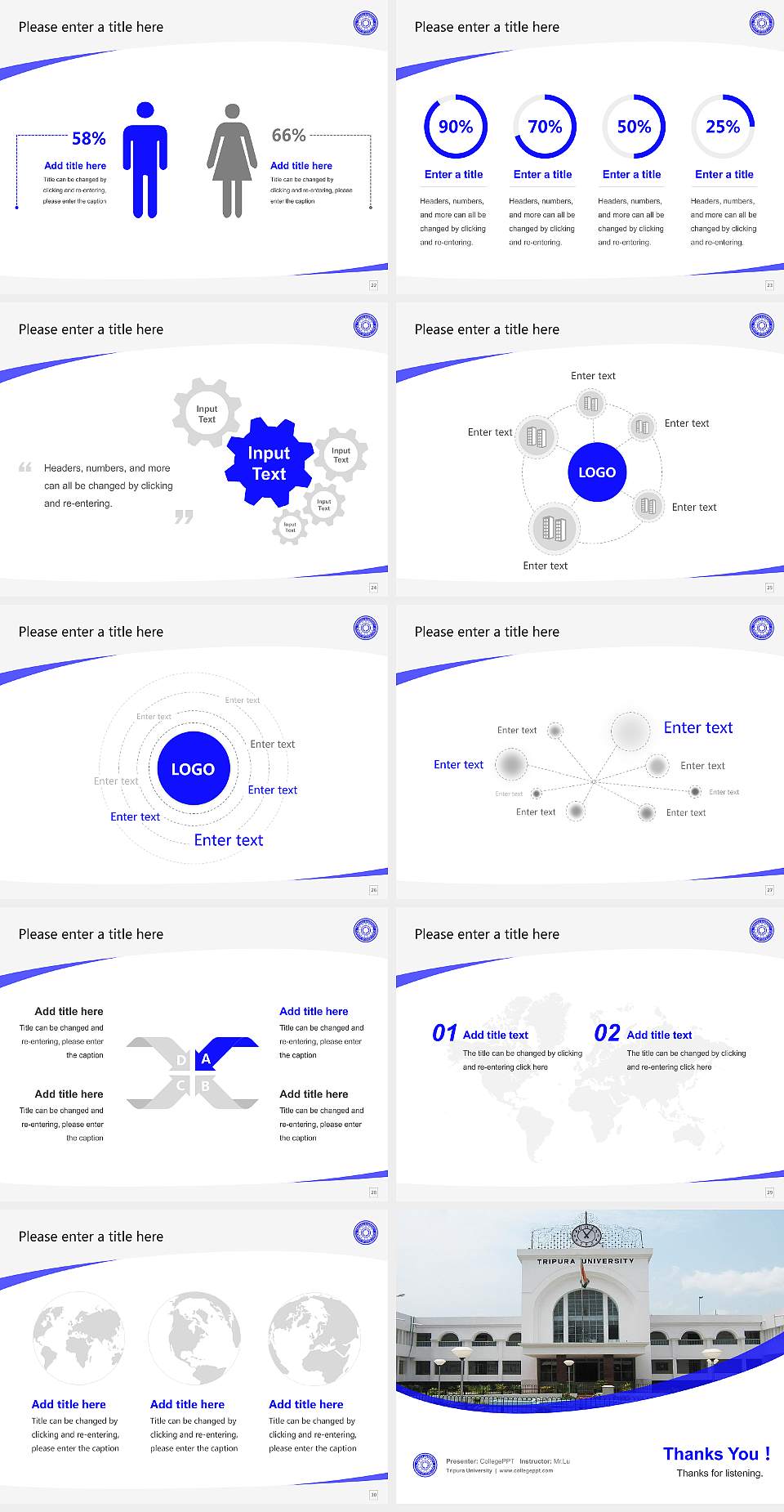Tripura University Course/Courseware Creation PPT Template4:3 ratio PPT effect preview image4
