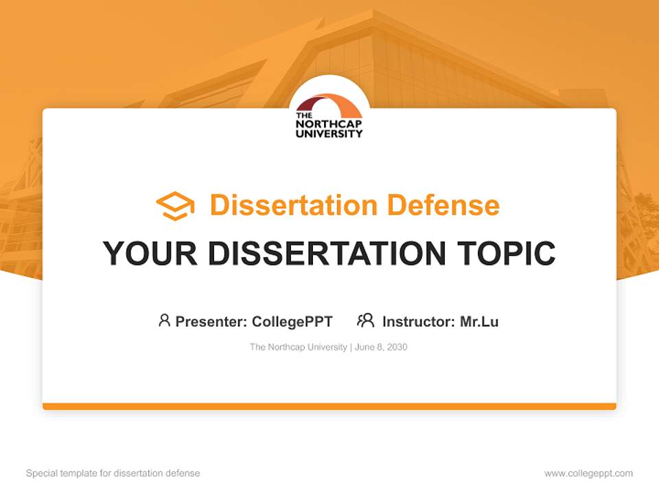 The Northcap University Graduation Thesis Defense PPT Template4:3 ratio PPT effect preview image7